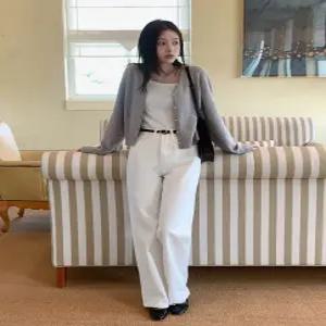 [CRKO] 버터 골드 가디건 /캐시미어5% 울60% 브이넥 니트가디건