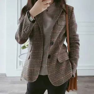 [하프클럽/페이릿]빠른배송/세스크 엘보 가죽 패치 체크 자켓