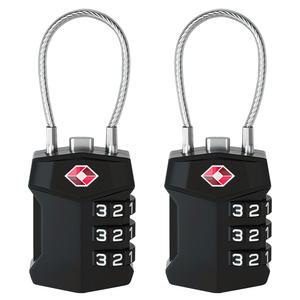 TSA 와이어 자물쇠 2p 세트 캐리어 수화물 통관 도난 소매치기 방지 잠금장치 해외 여행