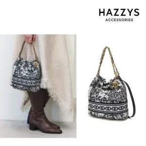 (H.Toile) 시그니처 H 뜨왈 자카드 체인 호보 숄더백 (S) HIBA5E671N3