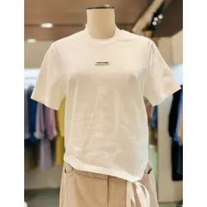 [ZOOC](천안아산점)라벨 크롭 리본 티셔츠 Z252MSM013