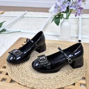 제이시 5cm 여자구두 발볼 넓은 에나멜 펌프스 K367