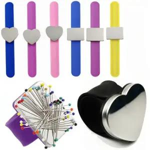 시침핀 자석 팔찌 손목 밴드 스트랩 벨트 퀼트 바느질 핀 헤어핀 클립 홀더 이발사 핀쿠션