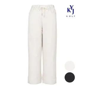 [아웃도어스/김영주골프]겨울 일자핏 패디드팬츠 9부 밴딩 여성 세미와이드 패딩바지 DPWLPT43