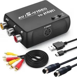 HTDYOO S 비디오 RCA - HDMI 변환기 케이블 + Svideo USB S-비디오 AV TV용 PAL /PC /PS1 /PS2 / STB /Xbox