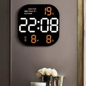 LED 디지털 벽시계 9인치 온도 날짜 표시 무소음 탁상시계 밝기조절