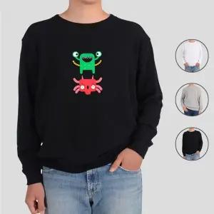 [하프클럽/알티피아]맨투맨 전색상 녹색 빨강 몬스터 친구들 프린트셔츠