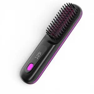 KC인증 휴대용 무선 스타일링 브러쉬 빗고데기 3단 온도조절 대용량배터리