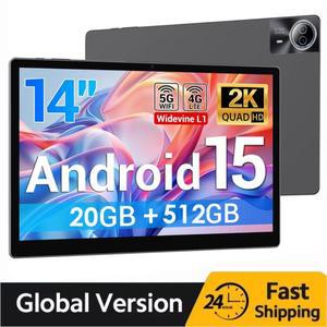 2026 글로벌 버전 안드로이드 15 태블릿 14인치 PC 20GB 512GB 13800mAh 전화 통화 BT5.0 5G 와이파이 GPS