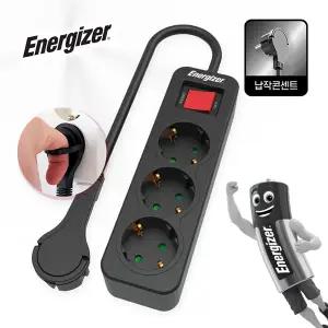 에너자이저 고용량 멀티탭 3680W 3구 4구 5구 6구 과부하차단 슬림 납작 블랙