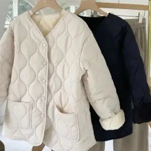 보아털 누빔 퀼팅 패딩+하운드체크머플러 깔깔이 누빔패딩 겨울패딩 보아털패딩 겨울점퍼