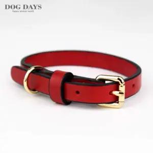 (DOGDAYS)프리미엄 가죽 목줄 레드 (XS.S.M.L.XL)강아지산책용품 반려견 외출 펫목 동물 댕댕이 멍멍이 견
