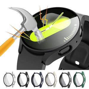 삼성 갤럭시 시계 7/6/5/4 케이스 44mm 40mm 보호용 전체 화면 보호기 강화 유리 PC 범퍼 갤럭시 시계 7 커