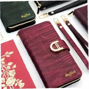 악어패턴 슬라이드 지퍼 다이어리 케이스 카드수납 지갑형 스트랩 포함 휴대폰 보호