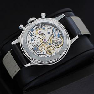 SEAKOSS 38mm 남성용 1963 시계  가죽 스트랩 시걸 ST19 무브먼트 블루 구스넥 남성 파일럿 크로노그래프