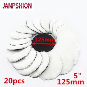 JANPSHION 자동차 연마 패드, 광택 왁싱 양모 광택기, 보닛, 페인트 관리, 20 개, 125mm, 5 인치