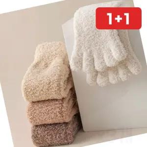 겨울 발가락양말 기모 플리스 두꺼운 남성 여성 노인 양말 (1+1)