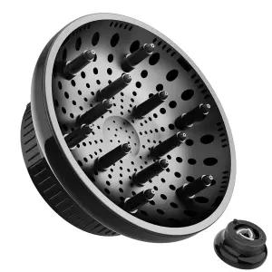 곱슬머리용 헤어 디퓨저 부착 범용 드라이어 블로우 드라이 및 볼륨 조절용 자연스러운 웨이브 (블랙)