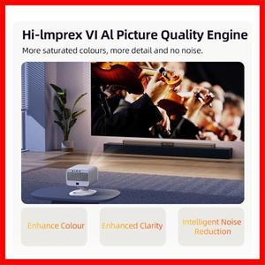 레노버 샤오신 100P 프로젝터 1140 ANSI 자동 초점 Wifi6 스마트 홈시어터 360도 PTZ 지원 4K HD 휴대용