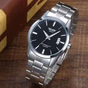 검은색 SWIDU 남성 패션 손목 시계 메탈 스테인리스 스틸 밴드 남자 학생 정장 럭셔리 고급 명품 아날로그