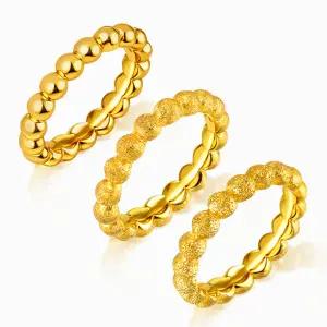 [한국금다이아몬드] 순금 유광 샌딩 글리터 볼 반지 24K 7.5g 3종 택 1