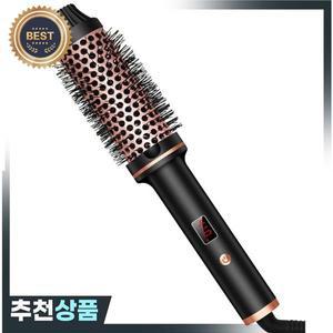 열브러시 1.5 인치 가열 컬링 세라믹 아이언 볼류마이징 라운드 여행 헤어 컬러 빗