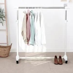 (화이트) 행거 스탠드 옷걸이 이동식 행거 수납 옷선반/교실/교무실/회사/사무실/오피스/스틸/철제/드레스