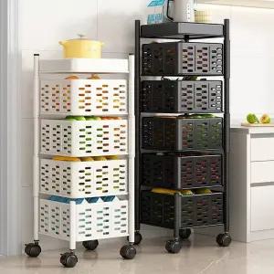 회전수납장 360도 다층 이동식 주방 틈새