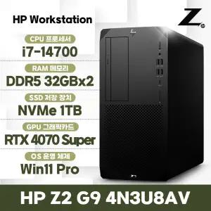 HP Z2 G9 4N3U8AV_N5 i7-14700 64GB 1TB RTX 4070 윈도우11프로 워크스테이션 고성능컴퓨터 데스크탑 PC