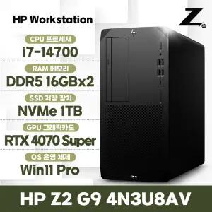 HP Z2 G9 4N3U8AV_N2 i7-14700 32GB 1TB RTX 4070 윈도우11프로 워크스테이션 고성능컴퓨터 데스크탑 PC