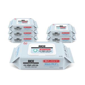 리꼬 데일리 소독티슈 캡형 60매 x6개 손소독 세정제균