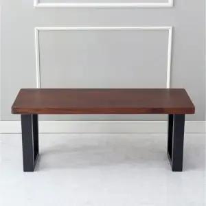 네오 장미원목 우드슬랩 2인용 벤치형의자 로지아 NES485