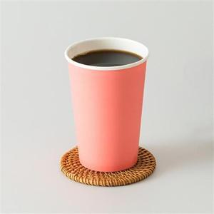테이크아웃 컬러 큰종이컵 380ml 코랄핑크 1000개 일회용 커피 13온스