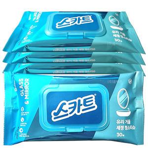스카트 유리 거울 세정 티슈 30매x4개