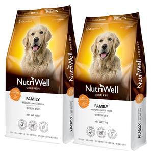 [친절한도그씨][주말특가] 뉴트리웰 패밀리 15kg x 2개 국내생산 애견사료
