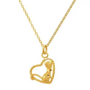 [한국금다이아몬드] 여자 순금 목걸이 하트 고양이 24K 3.75g 18K장식