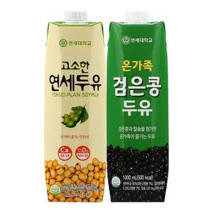 플레인 연세두유 1000ml 6팩+검은콩 두유1000ml 6팩