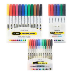 선명한 네임펜 6색 12색 단면 양면 네임펜 회사 학교 학원 펜