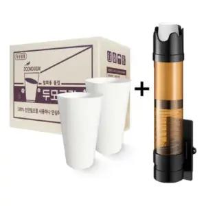 두모금컵2000매 + 전용디스펜서 셋트 생수컵 정수기컵/종이컵/컵보관함/종이컵2000개/디스펜서/업소용/학교