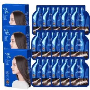 염색가인 3분 염색약 2세트 자연갈변 머리감는 (본품 30회분 + 비닐장갑 60장)