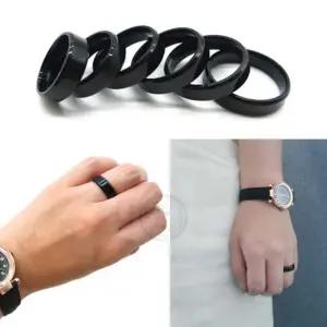 믿고사는잡화점 블랙 써지컬스틸반지 블랙 티타늄 반지