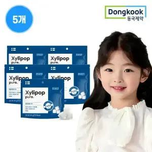 [설 선물] 동국제약 자일리팝 자일리톨 캔디 퓨어 5봉 무설탕 핀란드산 자일리톨 사탕 캔디