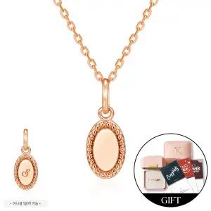 *커스텀 가능* [비앤비골드] 14K 로렛트 타원 코인 각인 커스텀 펜던트 JNP41960