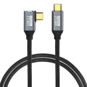 직각 USB3.2 C to 케이블 지지대 10Gbps 데이터 4K @ 60Hz 디스플레이 C타입 100W 고속 충전 나일론 브레이
