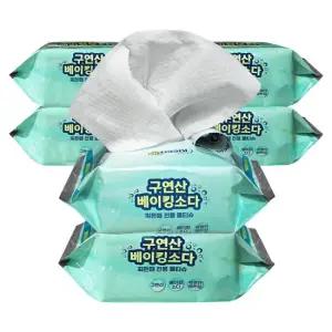 구연산 베이킹소다 찌든때 제거 청소 물티슈 키친앤리빙 20매 x 6팩