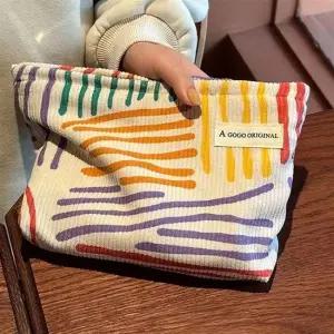 여자 다용도 가방 화장품 시크릿 보관 정리 골지 넉넉 수납 파우치 생리대파우치