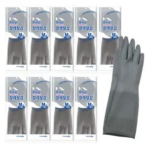 마미손 칼라장갑 고무장갑 그레이 중M 10개 마미손칼라장갑