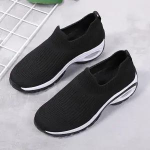 2컬러 메쉬 통풍 여성 에어 슬립온 스니커즈 LK517