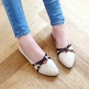 벨트 스트랩 포인트 플랫슈즈 낮은굽 여자구두 단화