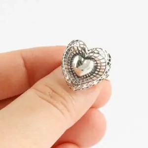 [다잇템] 여자 망사 실버925 은 빅하트 유니크무드 반지_19922712_588872